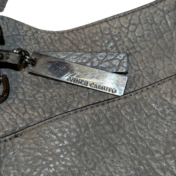 Vince Camuto Myri Tote Shoulder Bag Purse Leather Steel Grey Grunge Buttery Soft - Picture 5 of 10